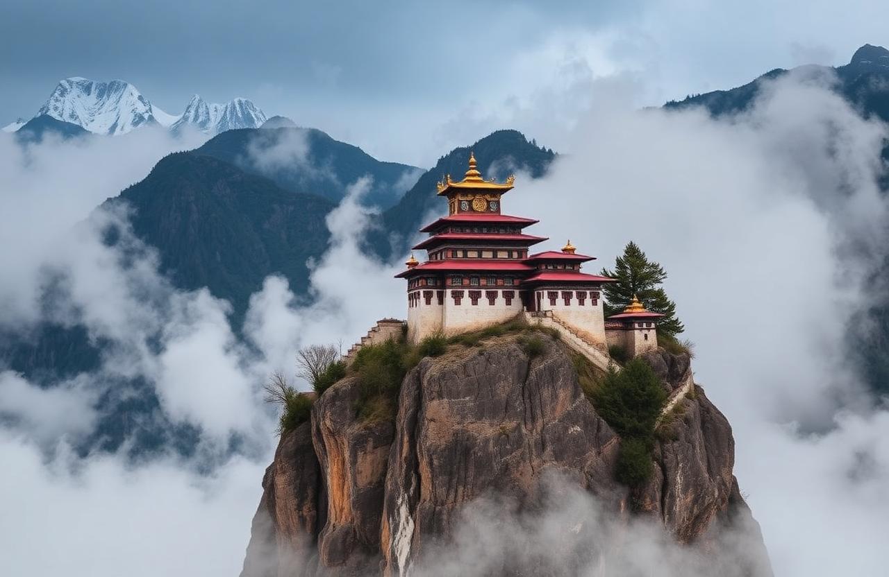 Tigers Nest Monastery Paro Bhutan cliffside Himalayas