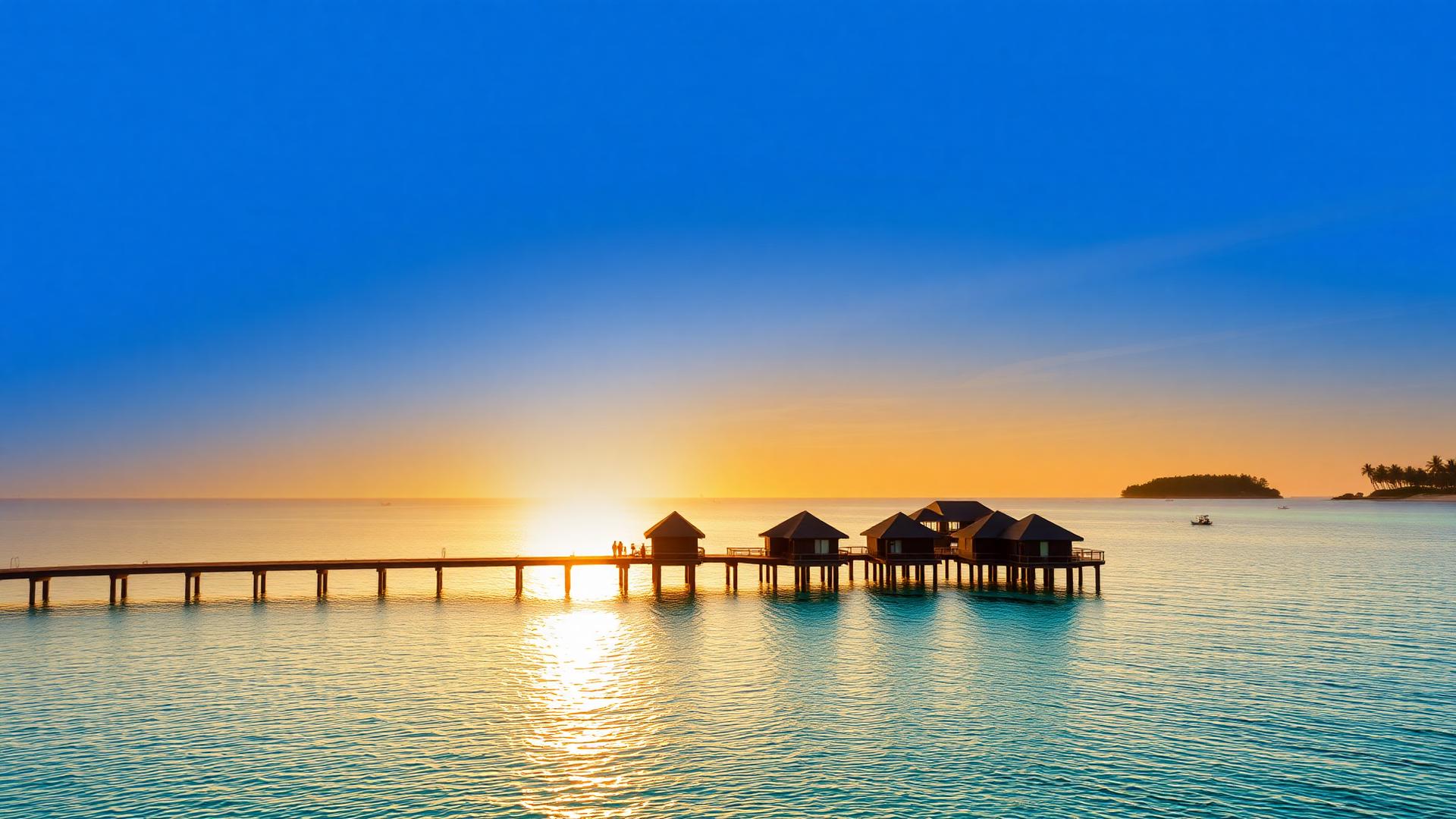 Sri Lanka coastline with palm trees and ocean