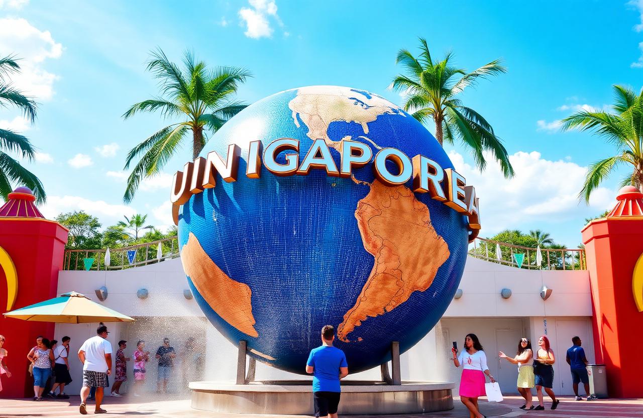 Universal Studios Singapore globe entrance Sentosa